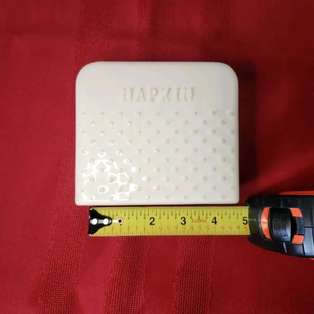 Better Homes & Gardens White Stoneware Ceramic Napkin Holder Dot Farmhouse